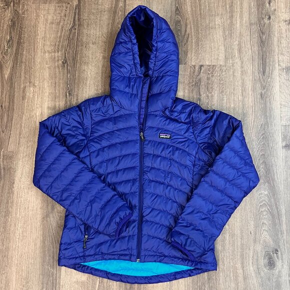 Patagonia Women's Down Sweater Hoody Jacket Cobalt Blue Sz M - Picture 4 of 11